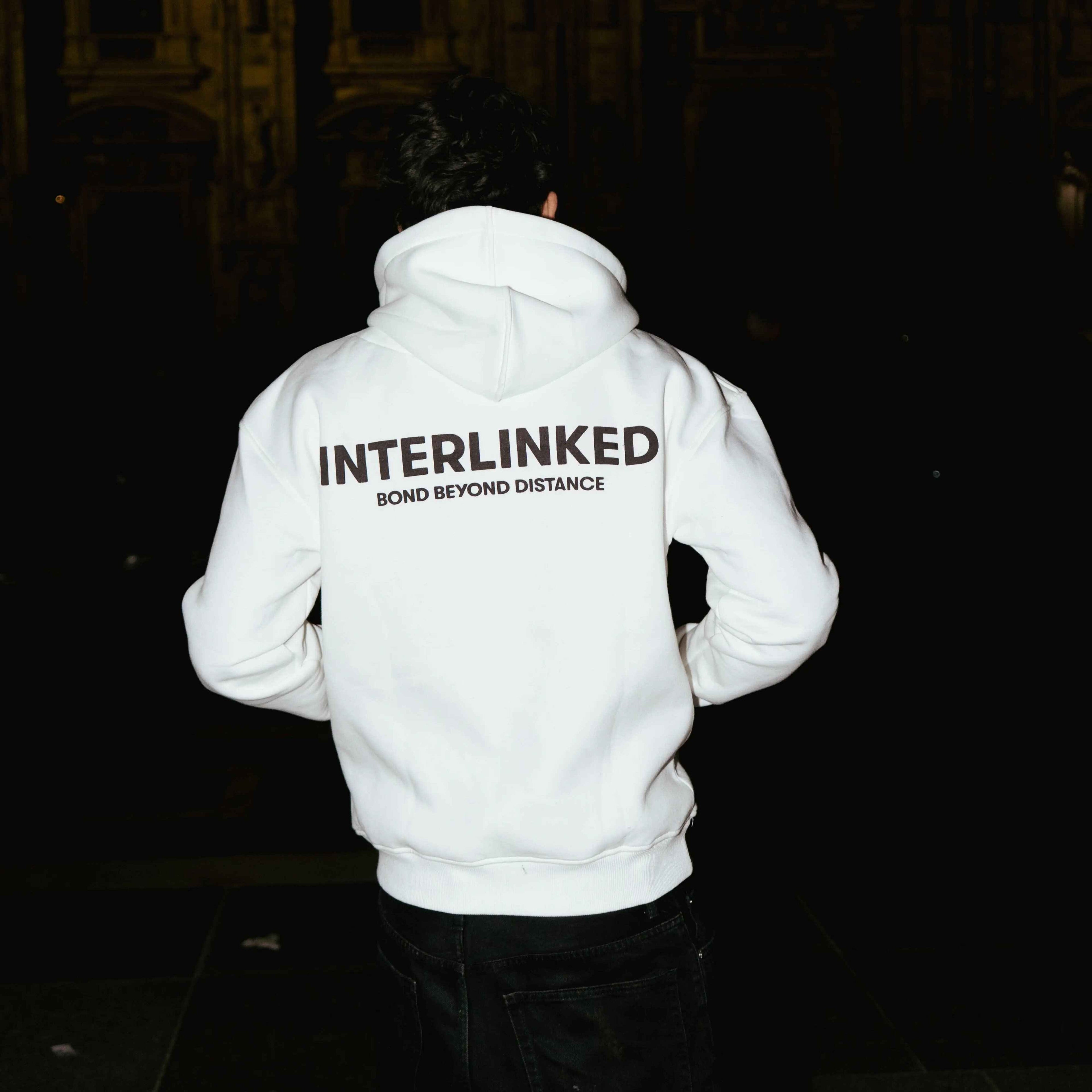 sweat à capuche blanc à maillons