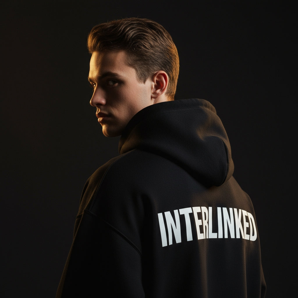 Interlinked Black White Lettering
