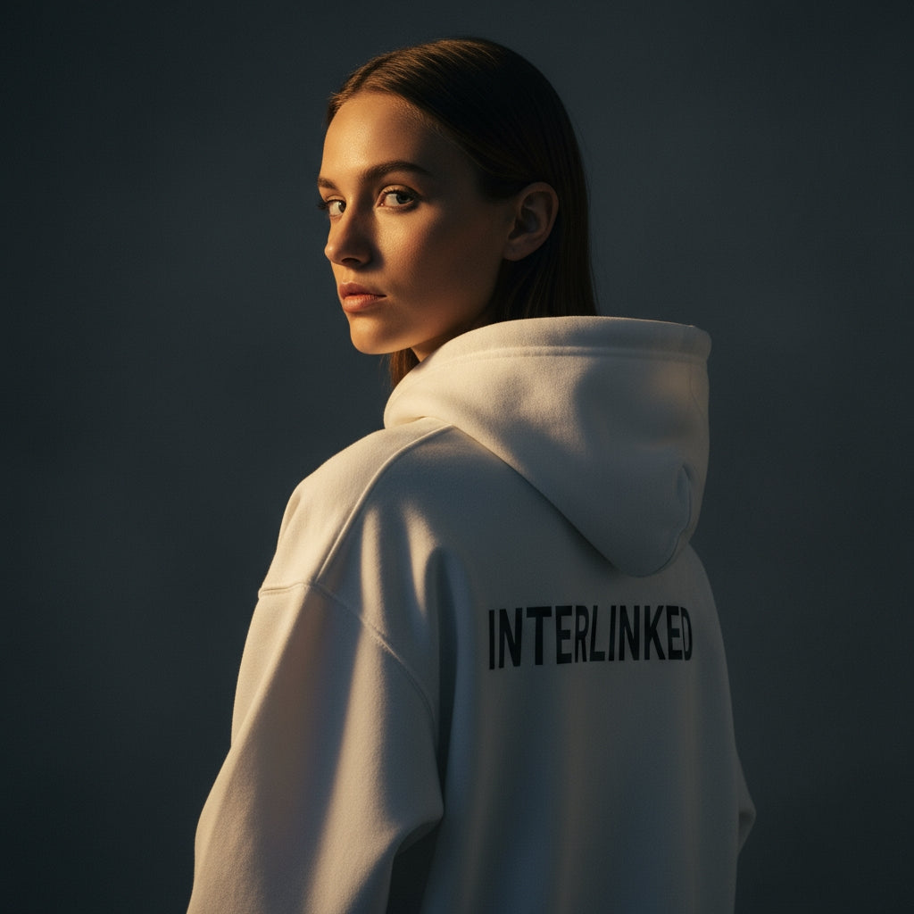 Interlinked Hoodie Black Lettering
